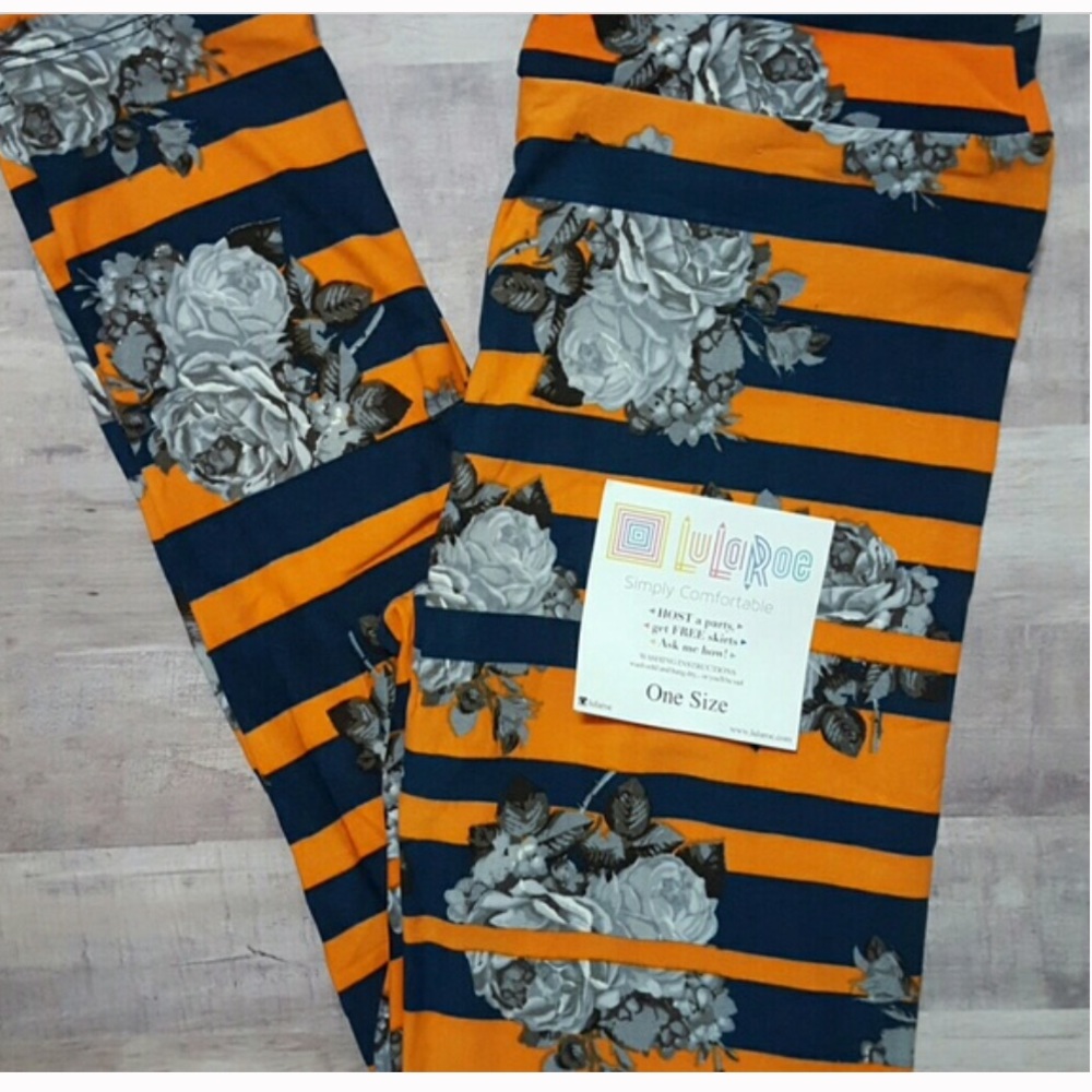 NEW LuLaRoe Flowers and Stripes leggings (unicorn)